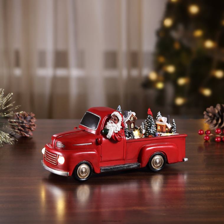 Mr. Christmas Decoration 11 Animated Nostalgic Red Truck-Black Santa 0J026194