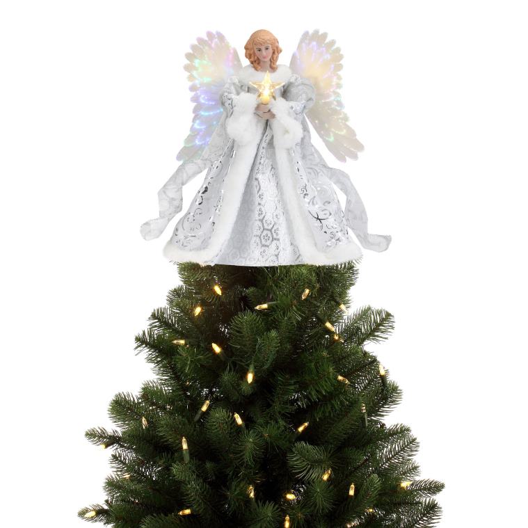 Mr. Christmas Decoration 12 Fiber Optic Animated Tree Topper-White Angel 0J026185