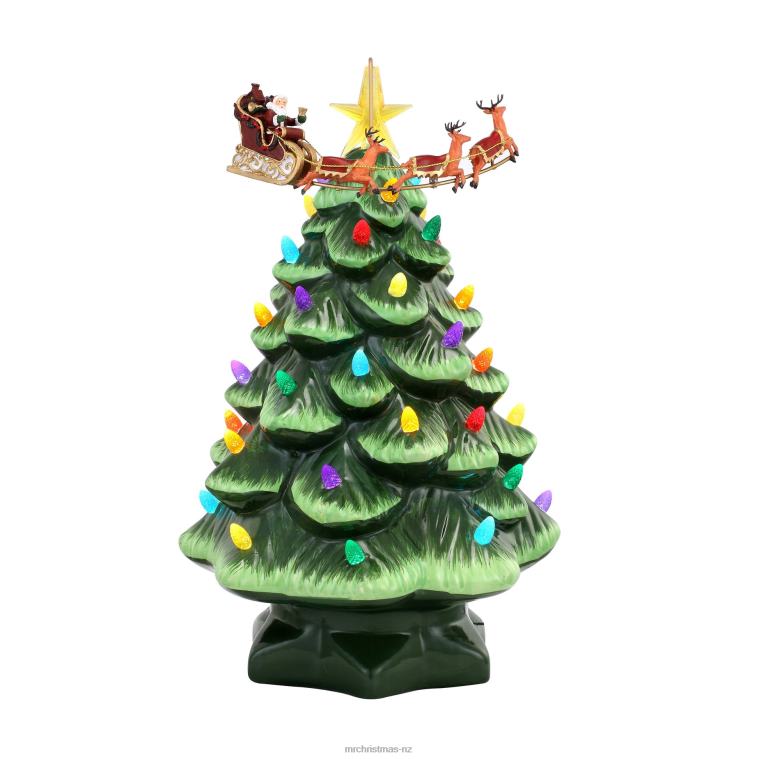 Mr. Christmas Decoration 14 Animated Nostalgic Ceramic Tree-Santa's Sleigh 0J026198