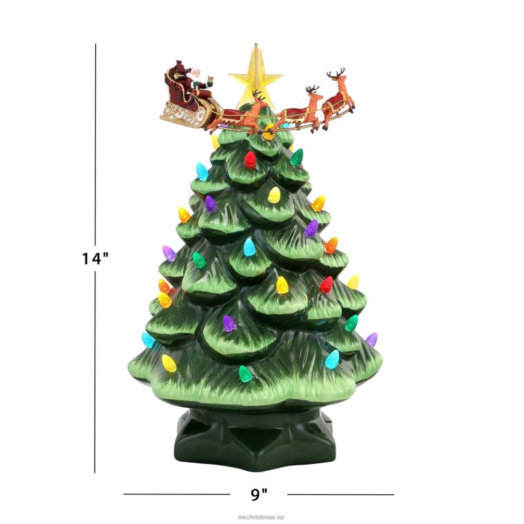 Mr. Christmas Decoration 14 Animated Nostalgic Ceramic Tree-Santa's Sleigh 0J026198