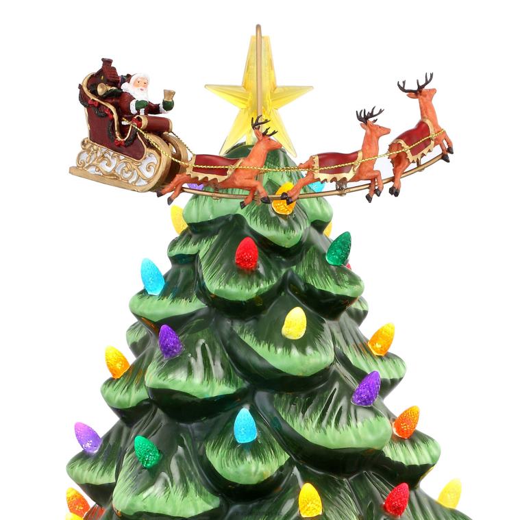 Mr. Christmas Decoration 14 Animated Nostalgic Ceramic Tree-Santa's Sleigh 0J026198