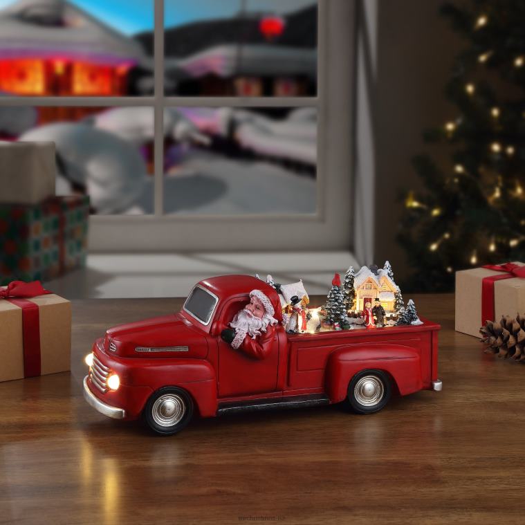 Mr. Christmas Decoration 14 Animated Nostalgic Red Truck-White Santa 0J026176