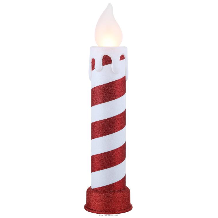 Mr. Christmas Decoration 24 Glittery Blow Mold Candle-Red & White 0J026253