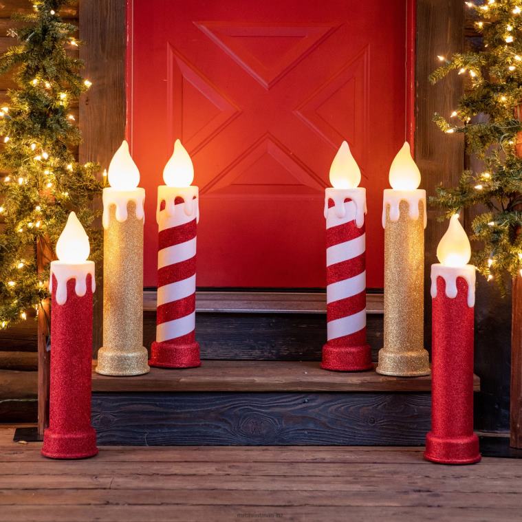 Mr. Christmas Decoration 24 Set of 2 Blow Mold Candles-Gold 0J026255