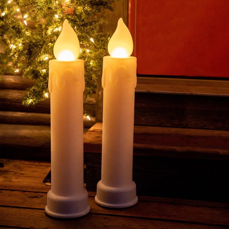 Mr. Christmas Decoration 24 Set of 2 Blow Mold Candles-Ivory 0J026258