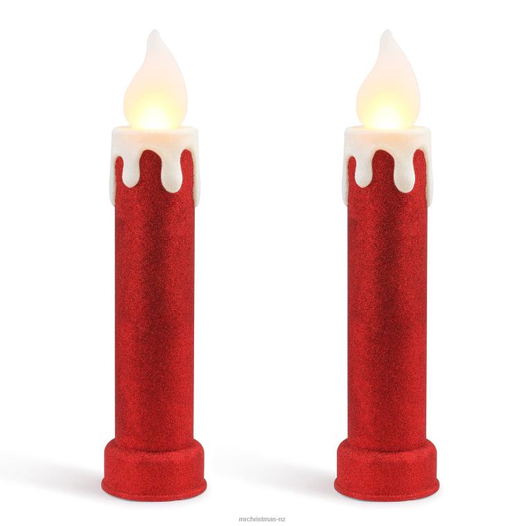 Mr. Christmas Decoration 24 Set of 2 Blow Mold Candles-Red 0J026254