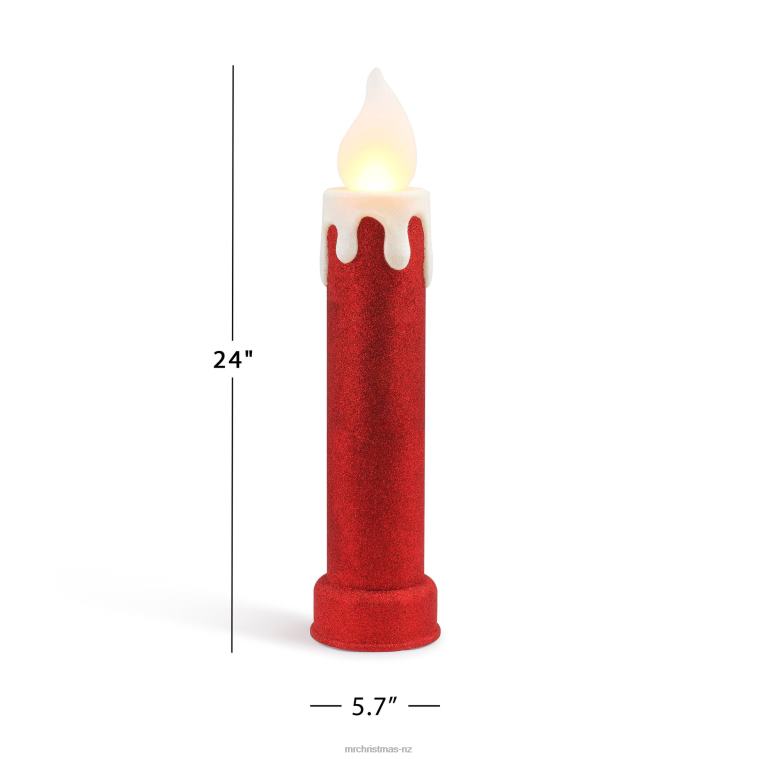 Mr. Christmas Decoration 24 Set of 2 Blow Mold Candles-Red 0J026254