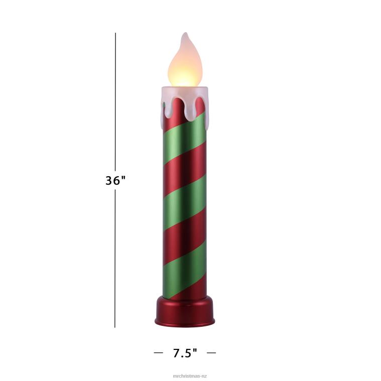 Mr. Christmas Decoration 36 Metallic Blow Mold Candle-Red & Green 0J026251
