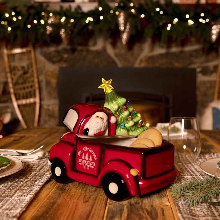 Mr. Christmas Decoration 10.5 Nostalgic Ceramic Lit Truck Cookie Jar 0J026101