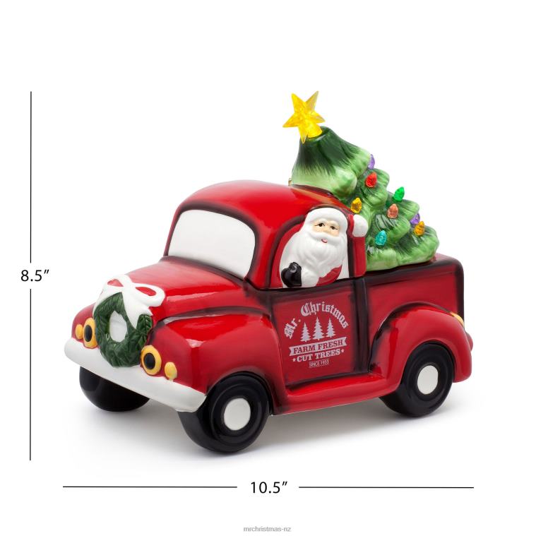 Mr. Christmas Decoration 10.5 Nostalgic Ceramic Lit Truck Cookie Jar 0J026101