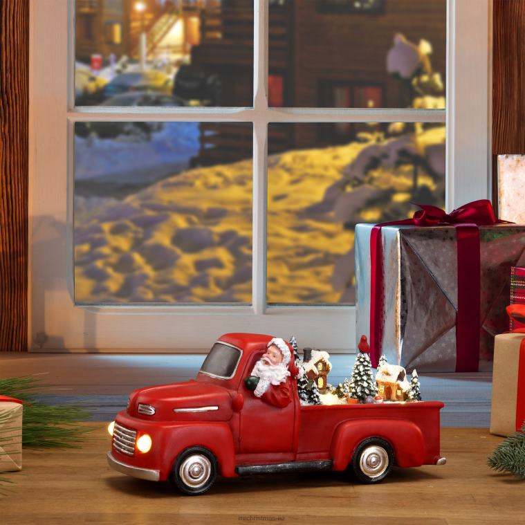 Mr. Christmas Decoration 11 Animated Nostalgic Red Truck-White Santa 0J026140
