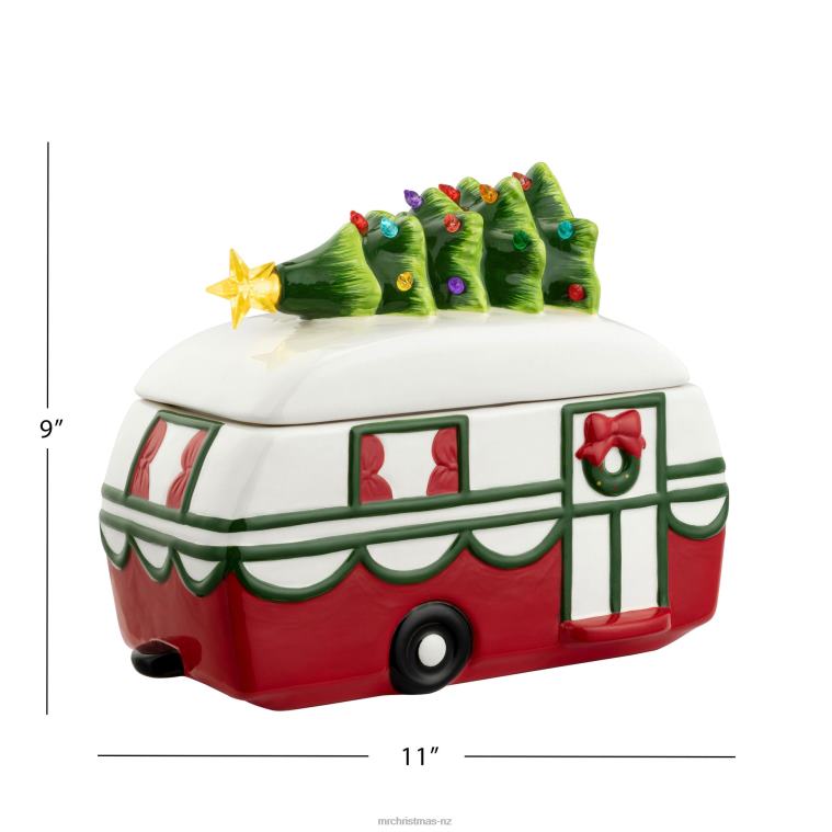 Mr. Christmas Decoration 11 Nostalgic Ceramic Lit Camper Cookie Jar 0J026102
