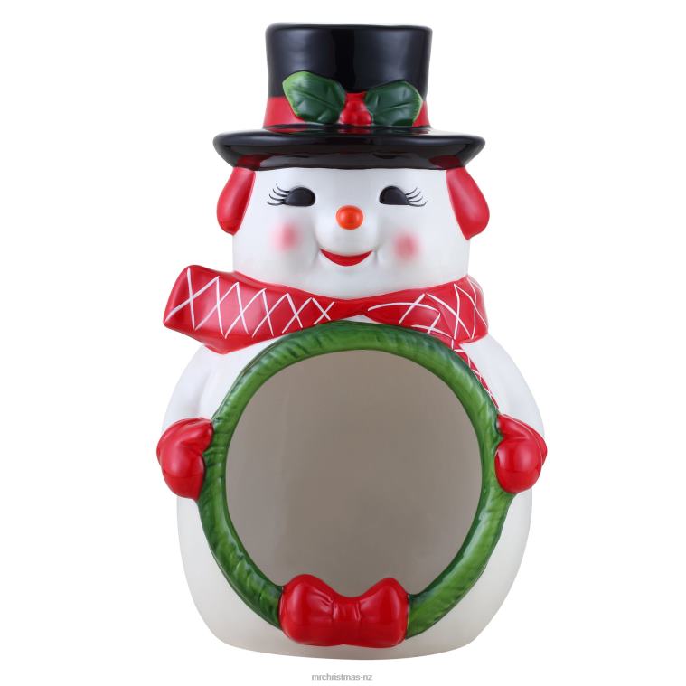 Mr. Christmas Decoration 12 Ceramic Musical Snowman Candy Bowl 0J026104