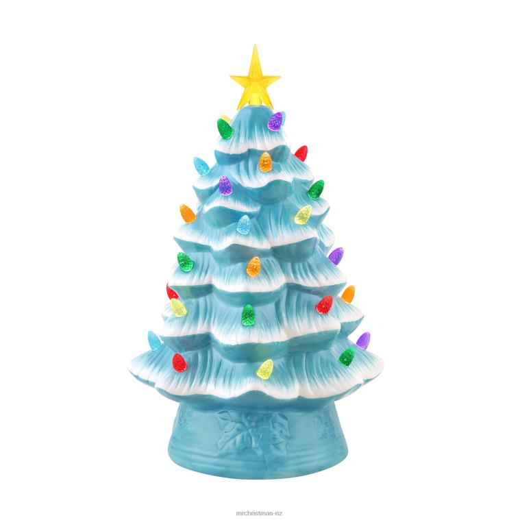 Mr. Christmas Decoration 12 Nostalgic Ceramic Tree-Light Blue 0J026115