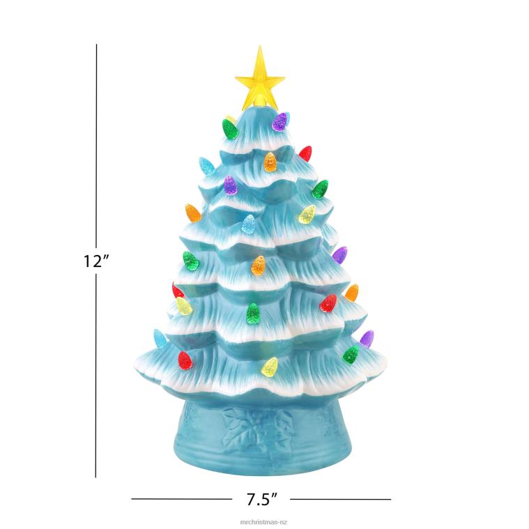 Mr. Christmas Decoration 12 Nostalgic Ceramic Tree-Light Blue 0J026115
