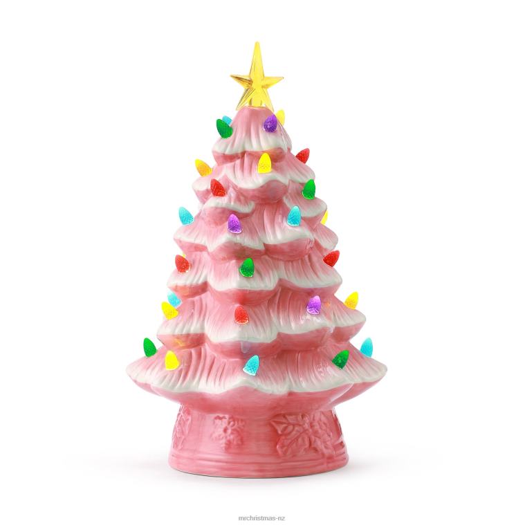 Mr. Christmas Decoration 12 Nostalgic Ceramic Tree-Pink 0J026113