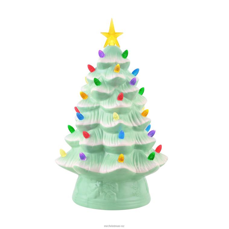 Mr. Christmas Decoration 12 Nostalgic Ceramic Tree-Seafoam 0J026114