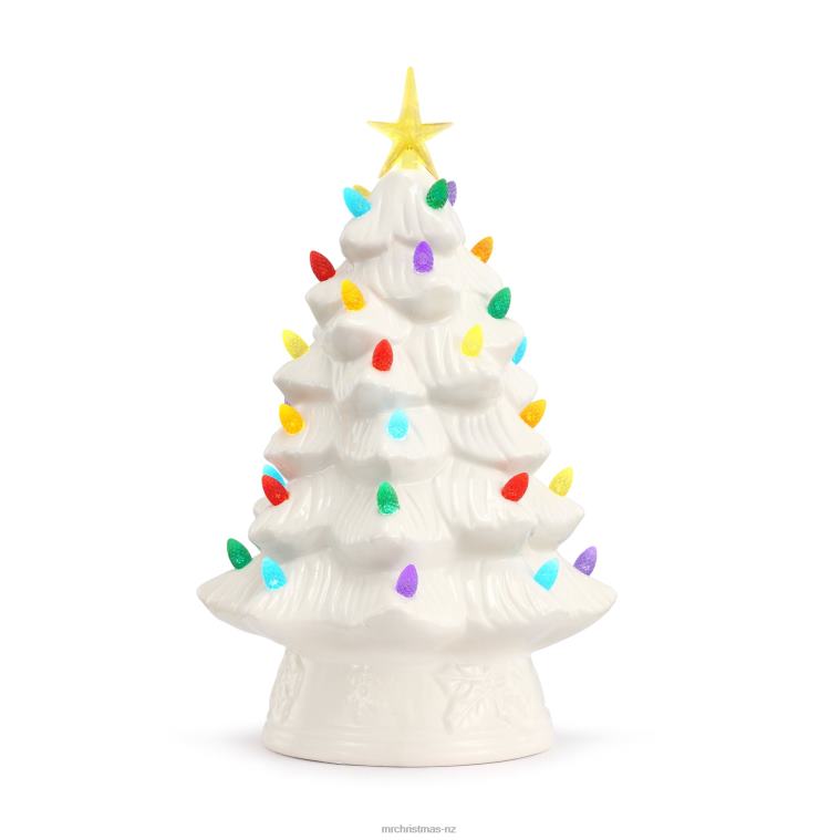 Mr. Christmas Decoration 12 Nostalgic Ceramic Tree-White 0J026112