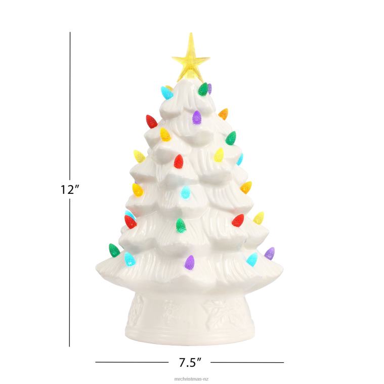 Mr. Christmas Decoration 12 Nostalgic Ceramic Tree-White 0J026112