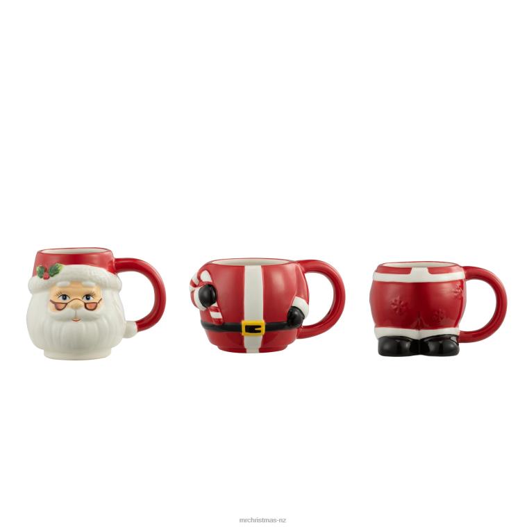 Mr. Christmas Decoration 12oz Set of 3 Ceramic Stacking Mugs-Santa 0J02679