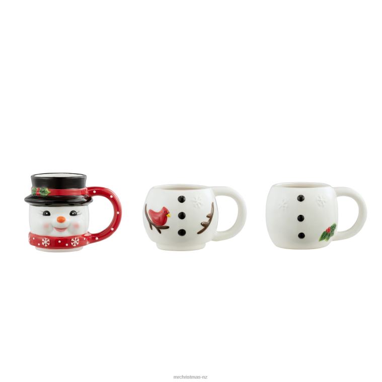 Mr. Christmas Decoration 12oz Set of 3 Ceramic Stacking Mugs-Snowman 0J02680