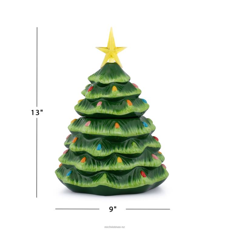 Mr. Christmas Decoration 13 Nostalgic Ceramic Lit Tree Cookie Jar 0J026100
