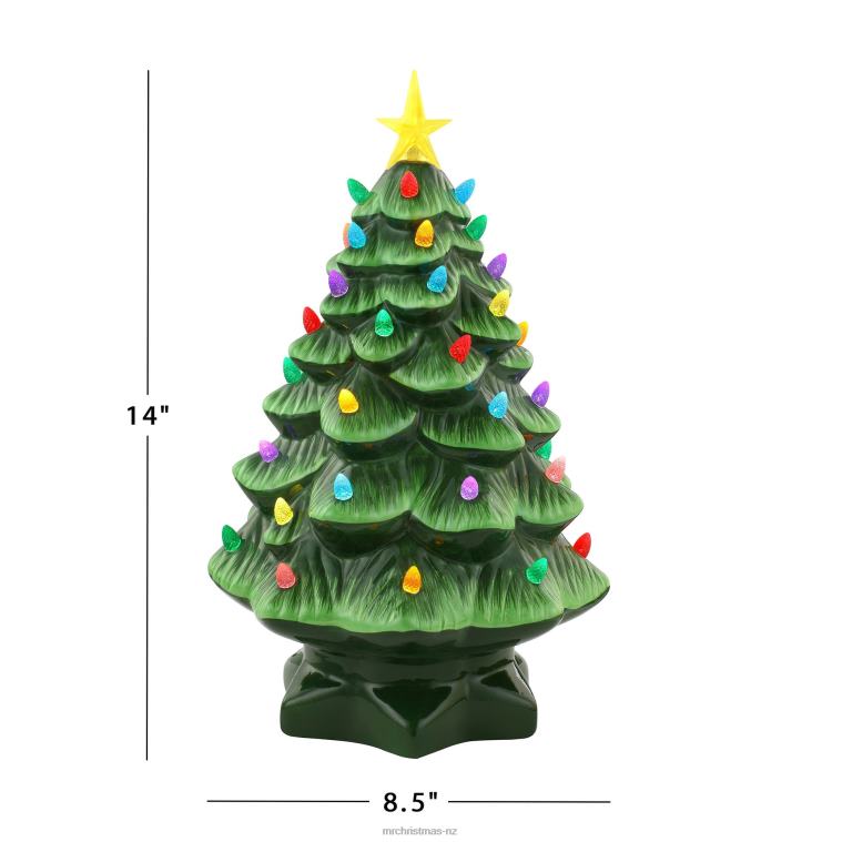 Mr. Christmas Decoration 14 Nostalgic Ceramic Tree-Green 0J026116