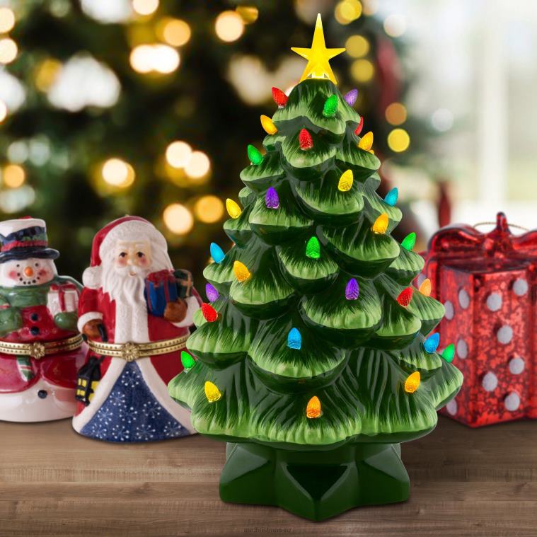 Mr. Christmas Decoration 14 Nostalgic Ceramic Tree-Green 0J026116