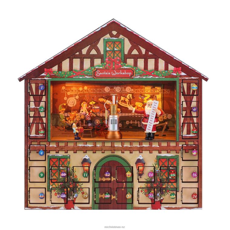 Mr. Christmas Decoration 16 Animated & Musical Santa's Workshop Advent Calendar 0J026145