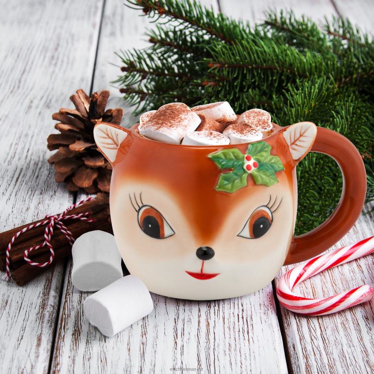 Mr. Christmas Decoration 16oz Nostalgic Ceramic Reindeer Mug 0J02677