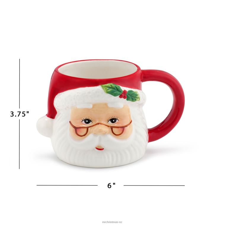 Mr. Christmas Decoration 16oz Nostalgic Ceramic Santa Mug 0J02675