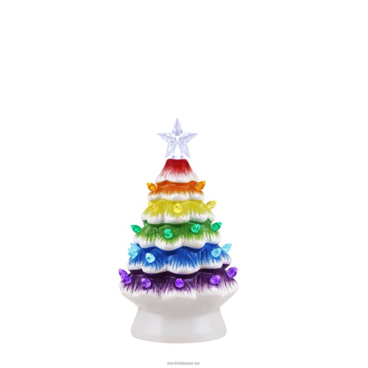 Mr. Christmas Decoration 7.5 Nostalgic Ceramic Rainbow Tree 0J026117