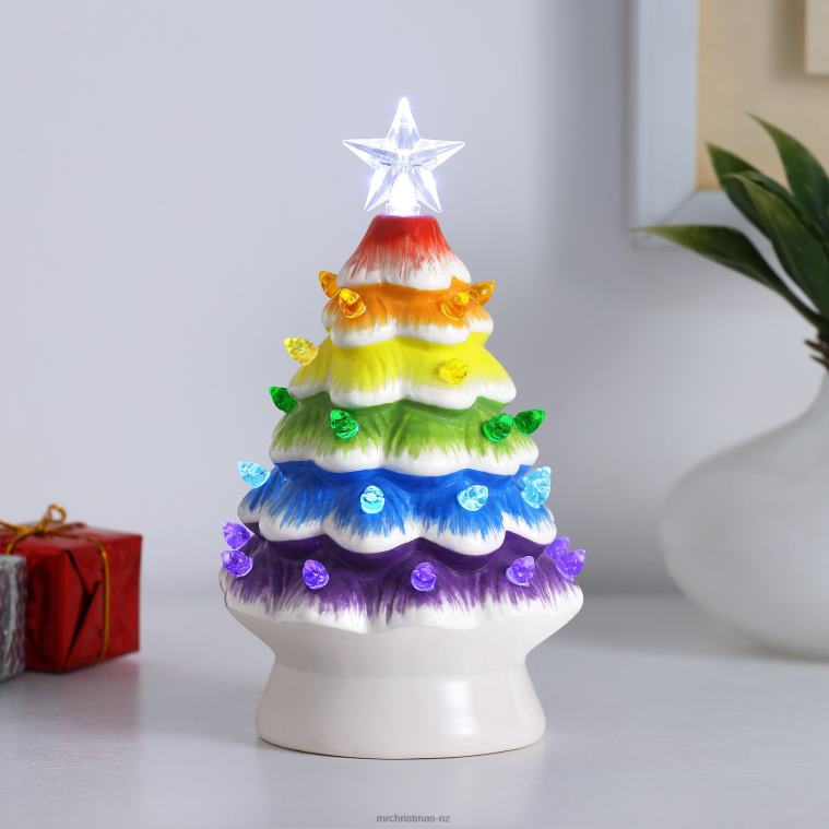 Mr. Christmas Decoration 7.5 Nostalgic Ceramic Rainbow Tree 0J026117