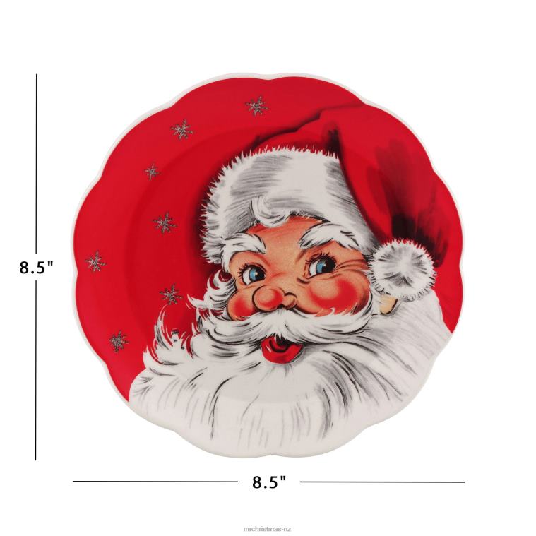 Mr. Christmas Decoration 8.5 Set of 4 Nostalgic Ceramic Plates 0J026108