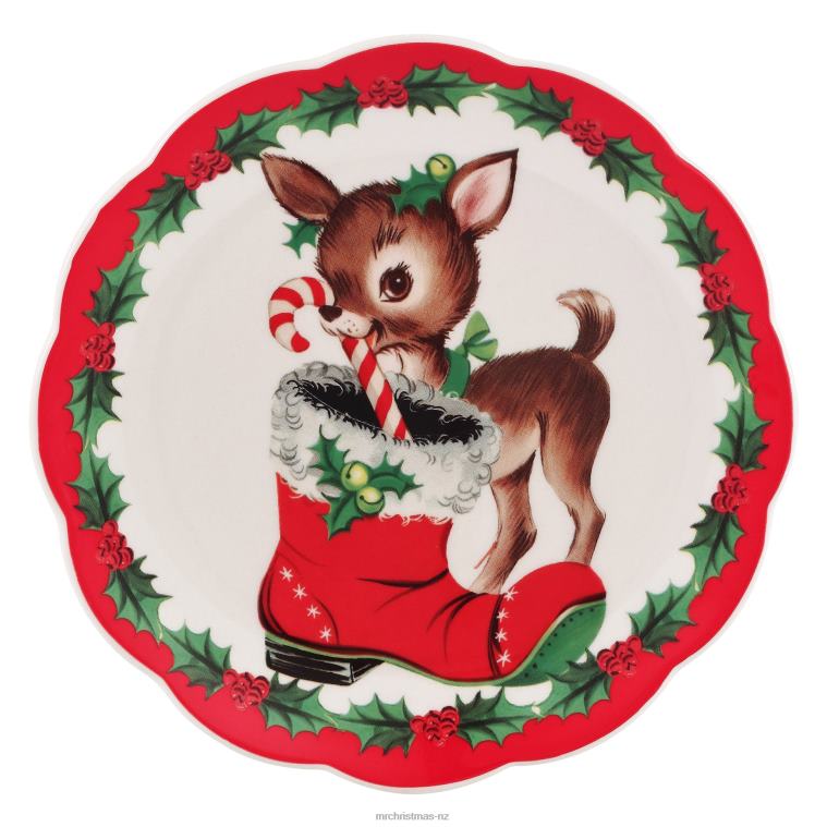 Mr. Christmas Decoration 8.5 Set of 4 Nostalgic Ceramic Plates 0J026108