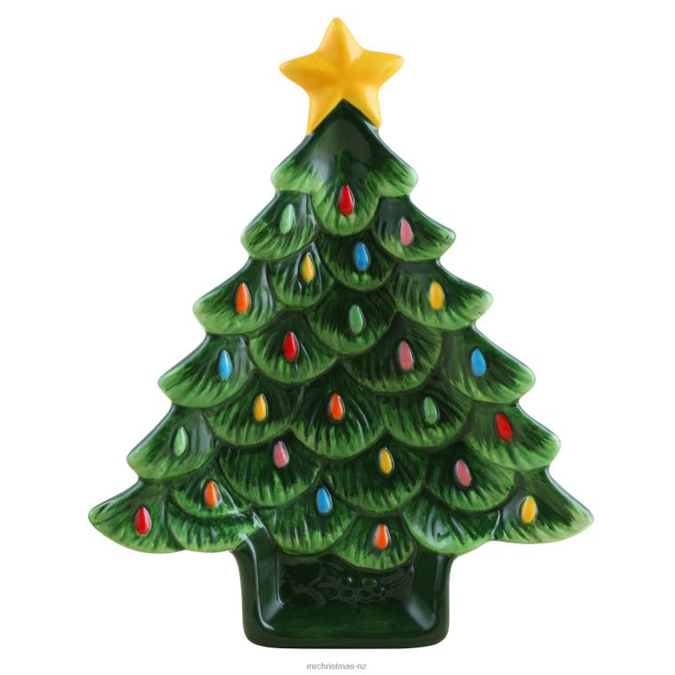Mr. Christmas Decoration 8.75 Set of 4 Ceramic Nostalgic Tree Plates 0J02696