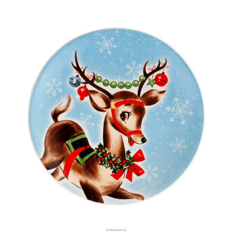 Mr. Christmas Decoration 8 Set of 4 Ceramic Pastel Plates 0J026109