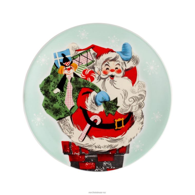 Mr. Christmas Decoration 8 Set of 4 Ceramic Pastel Plates 0J026109