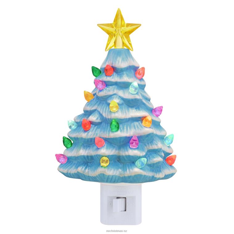 Mr. Christmas Decoration Nostalgic Ceramic Tree Nightlight-Blue 0J026122