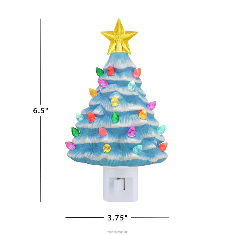 Mr. Christmas Decoration Nostalgic Ceramic Tree Nightlight-Blue 0J026122