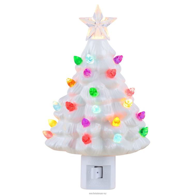 Mr. Christmas Decoration Nostalgic Ceramic Tree Nightlight-White 0J026123