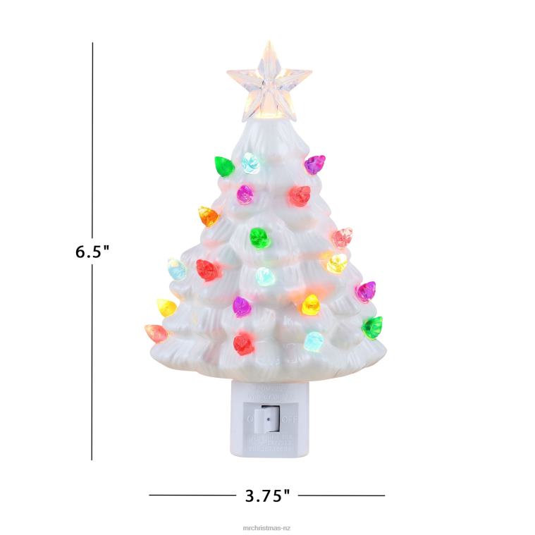 Mr. Christmas Decoration Nostalgic Ceramic Tree Nightlight-White 0J026123