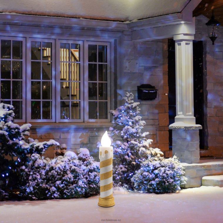 Mr. Christmas Decoration 90th Anniversary Collection-24 LED Blow Mold Candle, Gold & Silver 0J02610