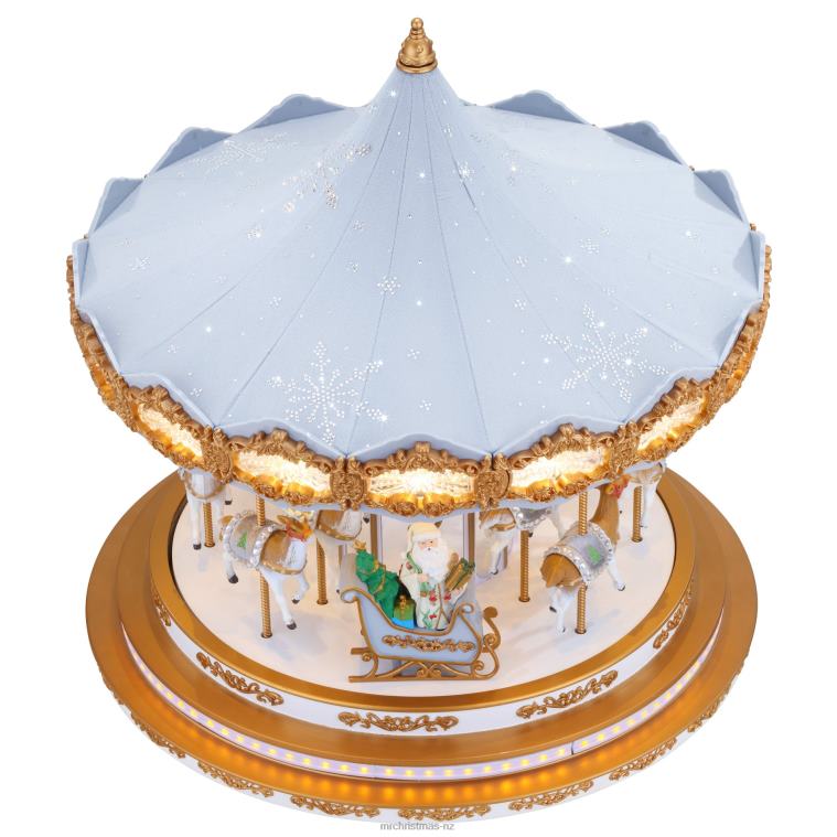 Mr. Christmas Decoration 90th Anniversary Collection-Animated & Musical Crystal Carousel, Ice Blue 0J02616