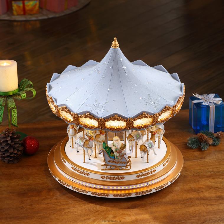 Mr. Christmas Decoration 90th Anniversary Collection-Animated & Musical Crystal Carousel, Ice Blue 0J02616