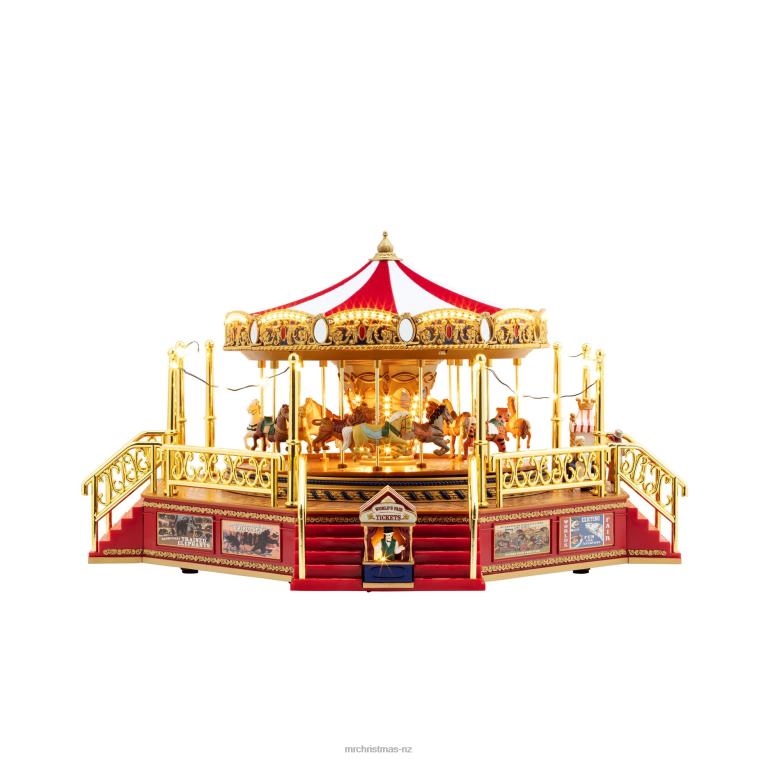 Mr. Christmas Decoration 90th Anniversary Collection-Animated & Musical World's Fair Boardwalk Carousel 0J0262