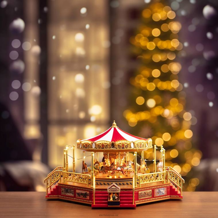 Mr. Christmas Decoration 90th Anniversary Collection-Animated & Musical World's Fair Boardwalk Carousel 0J0262