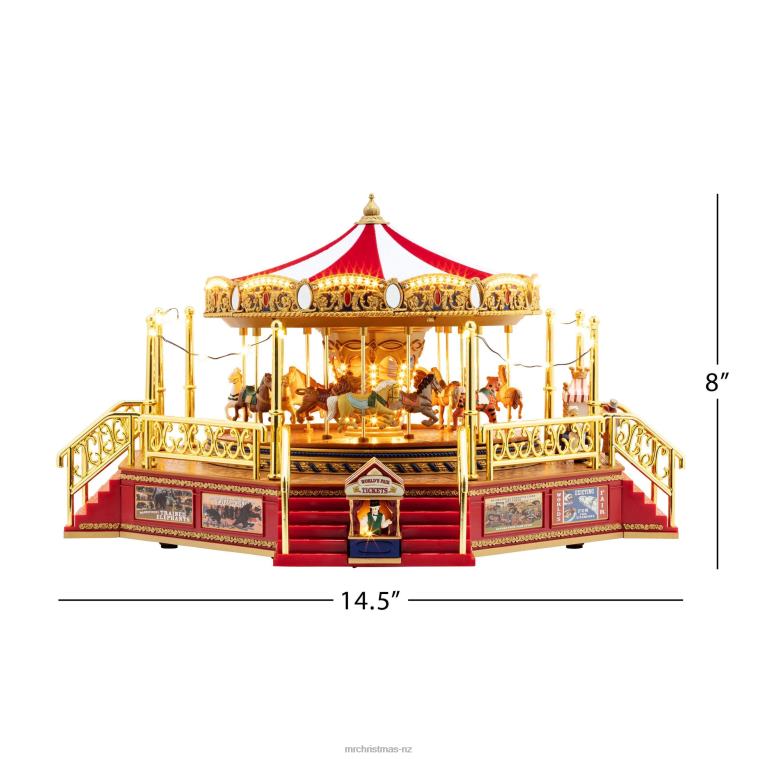 Mr. Christmas Decoration 90th Anniversary Collection-Animated & Musical World's Fair Boardwalk Carousel 0J0262