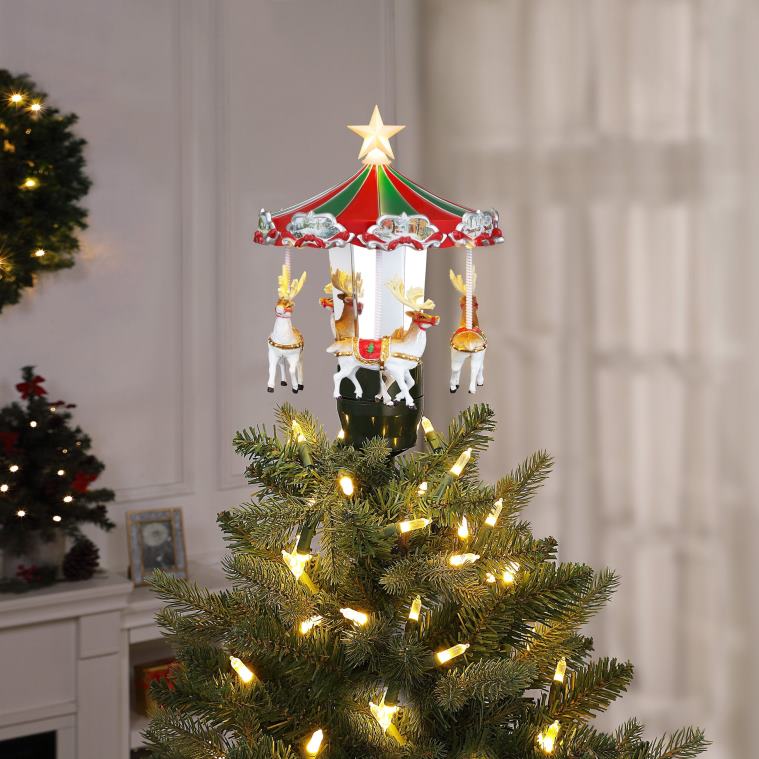 Mr. Christmas Decoration 11 Animated Carousel Tree Topper 0J02630