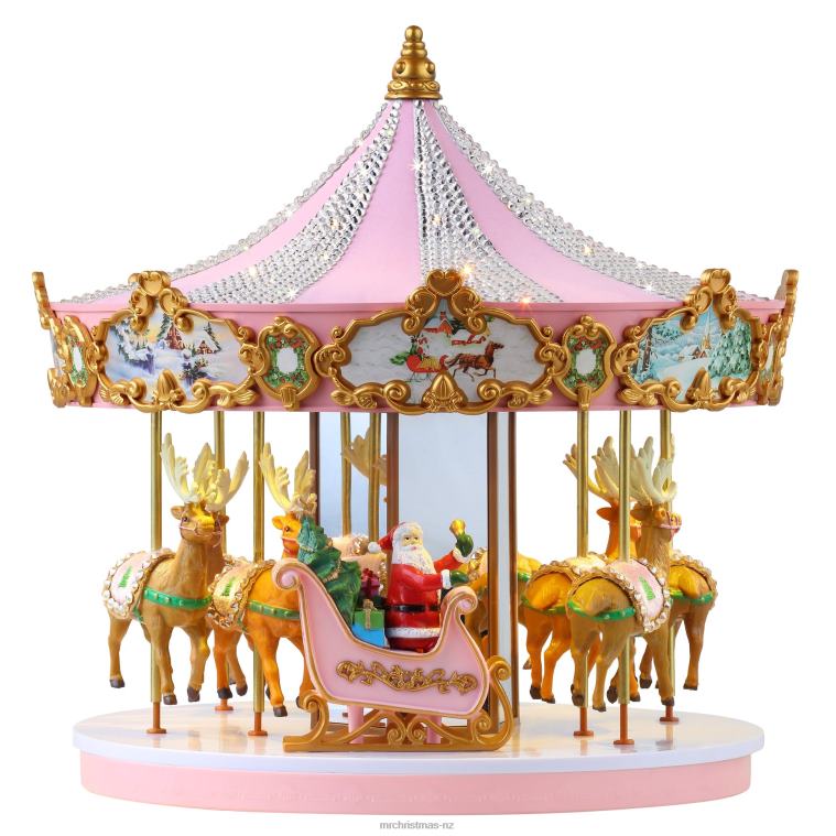 Mr. Christmas Decoration 12 Animated & Musical Pink Crystal Carousel 0J02626